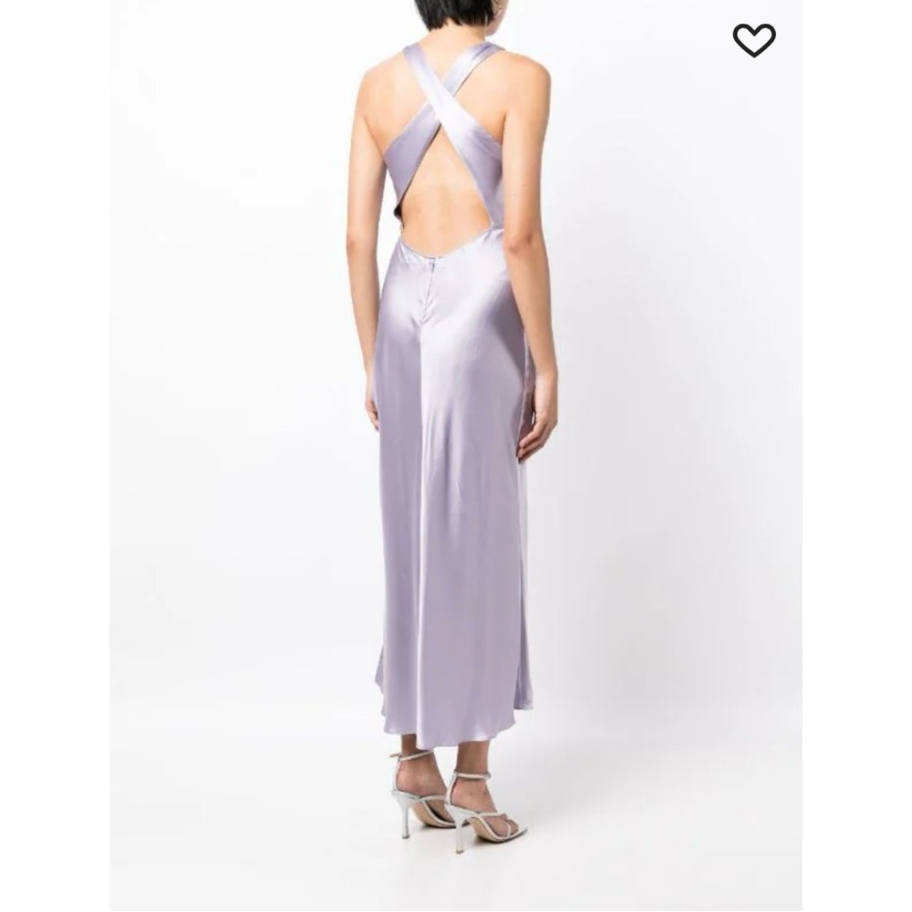 REFORMATION Cassette criss-cross strap silk dress in lavender purple. Size 2. - Picture 4 of 5